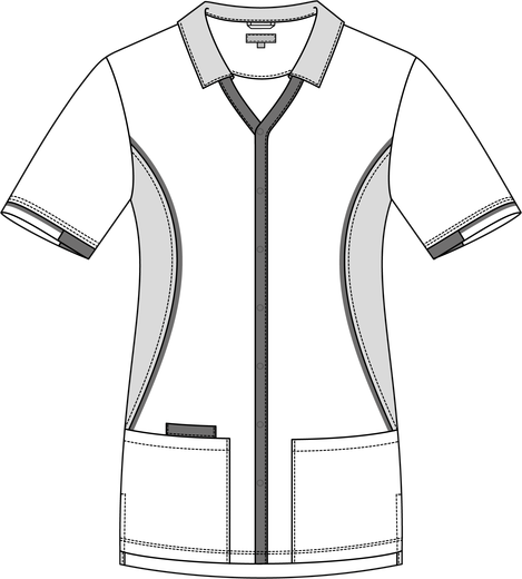 Tunique blouse Sporty unisexe avec petit col chemise
